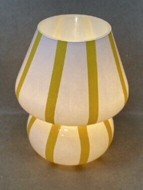 Yellow Striped Battery Operated Accent Lamp – 5.9" x 7.48"